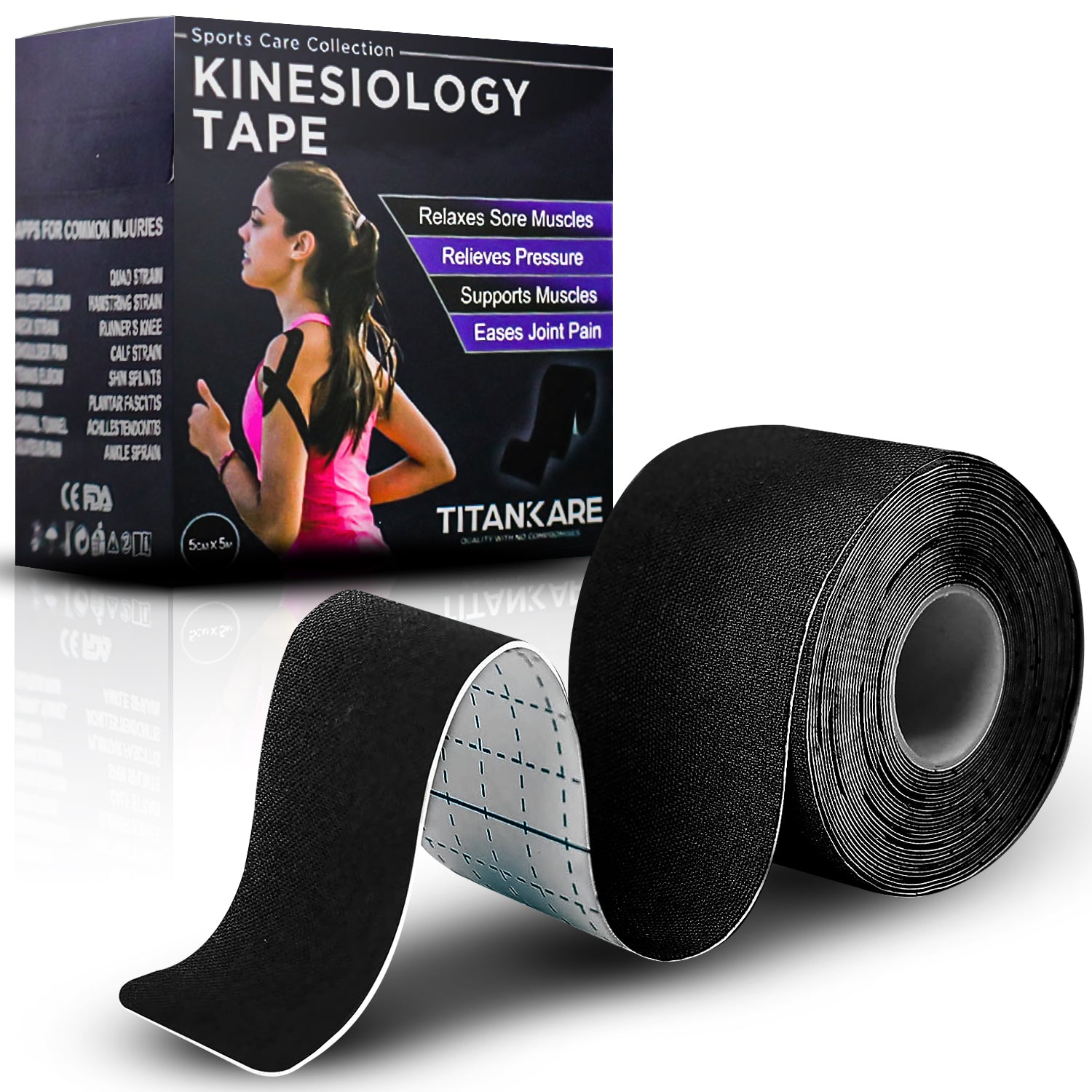 TITANKARE Sports Kinesiology Tape – 5cm x 5 Metre Roll